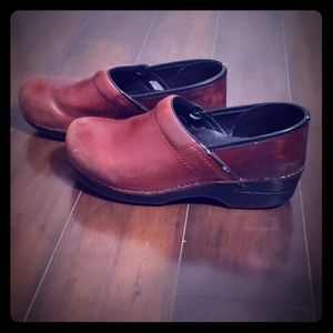 Red Dansko's, size 40